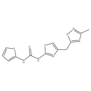 1-(4-((3-Methyl-1,2,4-oxadiazol-5-yl)methyl)thiazol-2-yl)-3-(thiophen-2-yl)urea结构式