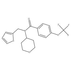 N-(tetrahydro-2H-pyran-4-yl)-N-(thiophen-2-ylmethyl)-4-(trifluoromethoxy)benzamide结构式