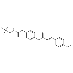 (E)-3-(4-(methylthio)phenyl)-N-(4-(2-oxo-2-((2,2,2-trifluoroethyl)amino)ethyl)phenyl)acrylamide Structure
