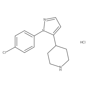 4-[2-(4-Chlorophenyl)pyrazol-3-yl]piperidine;hydrochloride结构式