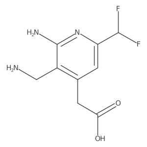 2-(2-Amino-3-(aminomethyl)-6-(difluoromethyl)pyridin-4-yl)acetic acid Structure