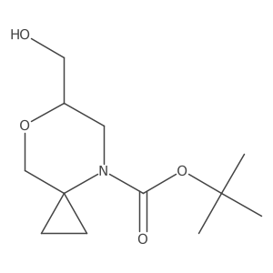 Tert-butyl 6-(hydroxymethyl)-7-oxa-4-azaspiro[2.5]octane-4-carboxylate结构式