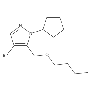 4-bromo-5-(butoxymethyl)-1-cyclopentyl-1H-pyrazole结构式