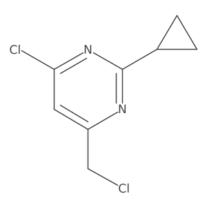 4-Chloro-6-(chloromethyl)-2-cyclopropylpyrimidine结构式
