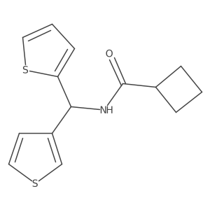 N-(thiophen-2-yl(thiophen-3-yl)methyl)cyclobutanecarboxamide Structure