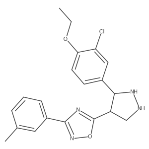 5-[3-(3-chloro-4-ethoxyphenyl)-1H-pyrazol-4-yl]-3-(3-methylphenyl)-1,2,4-oxadiazole结构式
