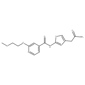 N-(4-(2-amino-2-oxoethyl)thiazol-2-yl)-2-(2-methoxyethoxy)isonicotinamide结构式