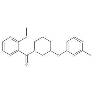 (3-((2-Methylpyrimidin-4-yl)oxy)piperidin-1-yl)(2-(methylthio)pyridin-3-yl)methanone结构式