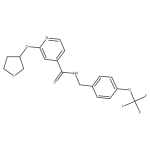 2-((tetrahydrothiophen-3-yl)oxy)-N-(4-(trifluoromethoxy)benzyl)isonicotinamide Structure