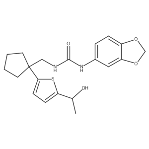 1-(Benzo[d][1,3]dioxol-5-yl)-3-((1-(5-(1-hydroxyethyl)thiophen-2-yl)cyclopentyl)methyl)urea Structure