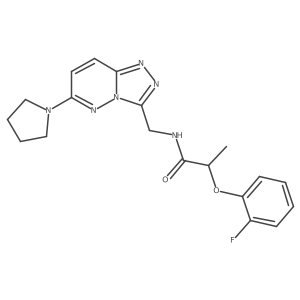 2-(2-fluorophenoxy)-N-{[6-(pyrrolidin-1-yl)-[1,2,4]triazolo[4,3-b]pyridazin-3-yl]methyl}propanamide结构式