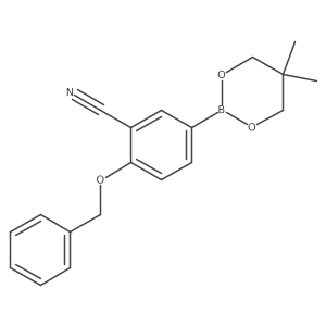 2-Benzyloxy-5-(5,5-dimethyl-1,3,2-dioxaborinan-2-YL)benzonitrile结构式