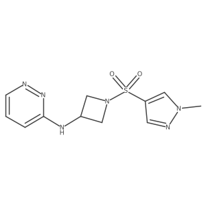 N-{1-[(1-methyl-1H-pyrazol-4-yl)sulfonyl]azetidin-3-yl}pyridazin-3-amine结构式