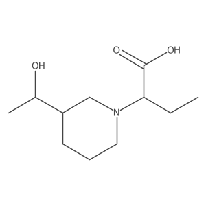 2-(3-(1-Hydroxyethyl)piperidin-1-yl)butanoic acid Structure