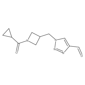 1-((1-(cyclopropanecarbonyl)azetidin-3-yl)methyl)-1H-1,2,3-triazole-4-carbaldehyde Structure
