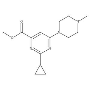 Methyl 2-cyclopropyl-6-(4-methylpiperazin-1-yl)pyrimidine-4-carboxylate结构式