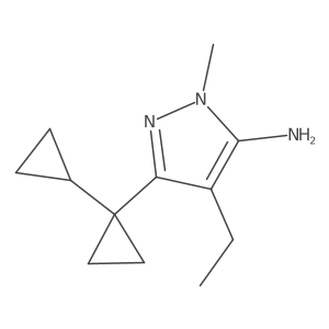 3-(1-cyclopropylcyclopropyl)-4-ethyl-1-methyl-1H-pyrazol-5-amine结构式