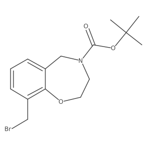 Tert-butyl 9-(bromomethyl)-2,3,4,5-tetrahydro-1,4-benzoxazepine-4-carboxylate结构式