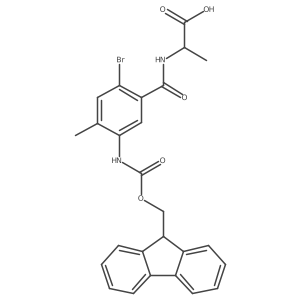(2S)-2-{[2-bromo-5-({[(9H-fluoren-9-yl)methoxy]carbonyl}amino)-4-methylphenyl]formamido}propanoic acid结构式