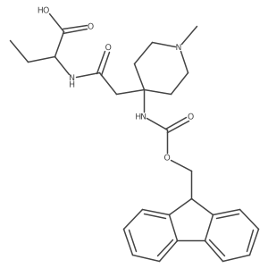 (2R)-2-{2-[4-({[(9H-fluoren-9-yl)methoxy]carbonyl}amino)-1-methylpiperidin-4-yl]acetamido}butanoic acid Structure