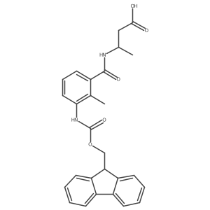 (3R)-3-{[3-({[(9H-fluoren-9-yl)methoxy]carbonyl}amino)-2-methylphenyl]formamido}butanoic acid结构式