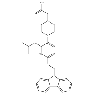 2-{4-[(2S)-2-({[(9H-fluoren-9-yl)methoxy]carbonyl}amino)-4-methylpentanoyl]piperazin-1-yl}acetic acid Structure