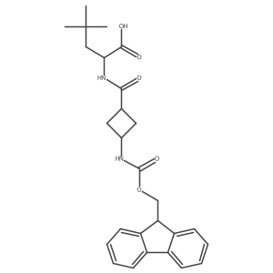 2-{[3-({[(9H-fluoren-9-yl)methoxy]carbonyl}amino)cyclobutyl]formamido}-4,4-dimethylpentanoic acid Structure