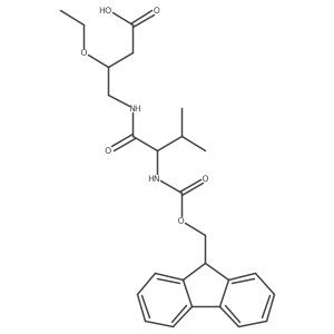 3-ethoxy-4-[(2R)-2-({[(9H-fluoren-9-yl)methoxy]carbonyl}amino)-3-methylbutanamido]butanoic acid结构式