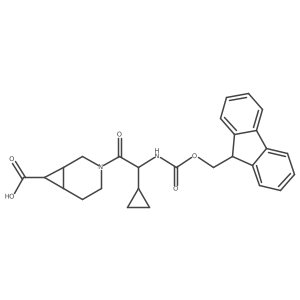 3-[2-cyclopropyl-2-({[(9H-fluoren-9-yl)methoxy]carbonyl}amino)acetyl]-3-azabicyclo[4.1.0]heptane-7-carboxylic acid结构式