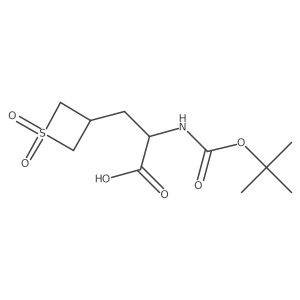 2-{[(Tert-butoxy)carbonyl]amino}-3-(1,1-dioxo-1lambda6-thietan-3-yl)propanoic acid结构式