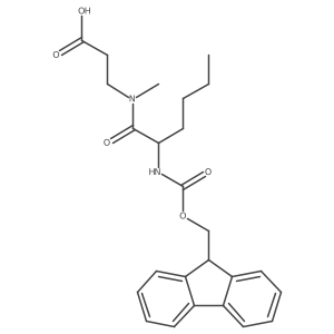 3-[2-({[(9H-fluoren-9-yl)methoxy]carbonyl}amino)-N-methylhexanamido]propanoic acid结构式