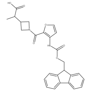 2-{1-[3-({[(9H-fluoren-9-yl)methoxy]carbonyl}amino)furan-2-carbonyl]azetidin-3-yl}propanoic acid结构式
