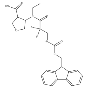 4-[N-ethyl-3-({[(9H-fluoren-9-yl)methoxy]carbonyl}amino)-2,2-difluoropropanamido]oxolane-3-carboxylic acid结构式