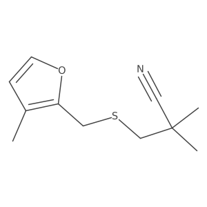 2,2-Dimethyl-3-{[(3-methylfuran-2-yl)methyl]sulfanyl}propanenitrile Structure