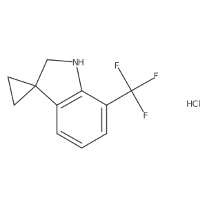 7'-(Trifluoromethyl)-1',2'-dihydrospiro[cyclopropane-1,3'-indole] hydrochloride结构式