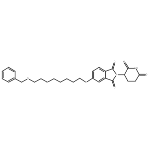 5-[5-(2-Benzyloxyethoxy)pentoxy]-2-(2,6-dioxo-3-piperidyl)isoindoline-1,3-dione结构式