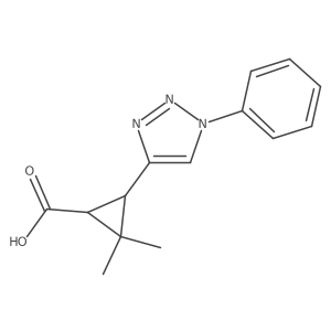 rac-(1R,3R)-2,2-dimethyl-3-(1-phenyl-1H-1,2,3-triazol-4-yl)cyclopropane-1-carboxylic acid Structure