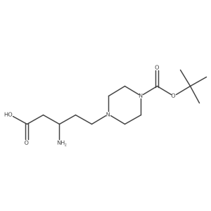 3-Amino-5-{4-[(tert-butoxy)carbonyl]piperazin-1-yl}pentanoic acid结构式