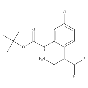 tert-butyl N-[2-(3-amino-1,1-difluoropropan-2-yl)-5-chlorophenyl]carbamate结构式