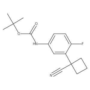 tert-butyl N-[3-(1-cyanocyclobutyl)-4-fluorophenyl]carbamate结构式