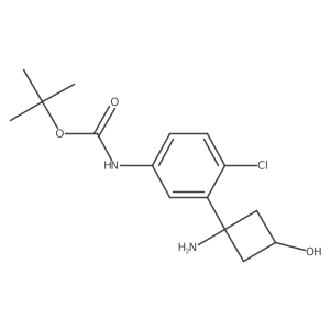 tert-butyl N-[3-(1-amino-3-hydroxycyclobutyl)-4-chlorophenyl]carbamate结构式