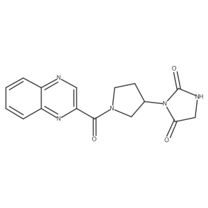 3-[1-(Quinoxaline-2-carbonyl)pyrrolidin-3-yl]imidazolidine-2,4-dione结构式
