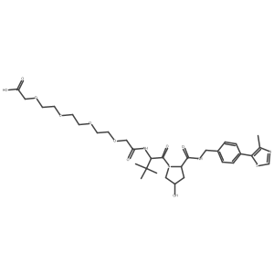 2-[2-[2-[2-[2-[[(1S)-1-[(2S,4R)-4-hydroxy-2-[[4-(4-methylthiazol-5-yl)phenyl]methylcarbamoyl]pyrrolidine-1-carbonyl]-2,2-dimethyl-propyl]amino]-2-oxo-ethoxy]ethoxy]ethoxy]ethoxy]acetic acid Structure