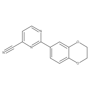 2-(2,3-Dihydro-1,4-benzodioxin-6-yl)pyrimidine-4-carbonitrile Structure