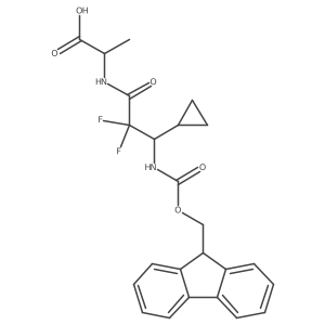 (2S)-2-[3-cyclopropyl-3-({[(9H-fluoren-9-yl)methoxy]carbonyl}amino)-2,2-difluoropropanamido]propanoic acid Structure
