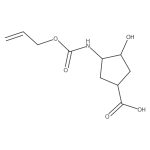 (1S,3S,4R)-3-hydroxy-4-{[(prop-2-en-1-yloxy)carbonyl]amino}cyclopentane-1-carboxylic acid结构式