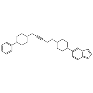 1-{4-[(1-{Imidazo[1,2-b]pyridazin-6-yl}piperidin-4-yl)oxy]but-2-yn-1-yl}-4-phenylpiperazine结构式