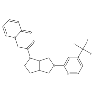 2-(2-Oxo-2-{5-[4-(trifluoromethyl)pyridin-2-yl]-octahydropyrrolo[3,4-b]pyrrol-1-yl}ethyl)-2,3-dihydropyridazin-3-one Structure