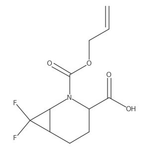 (1S,3R,6R)-7,7-difluoro-2-[(prop-2-en-1-yloxy)carbonyl]-2-azabicyclo[4.1.0]heptane-3-carboxylic acid结构式
