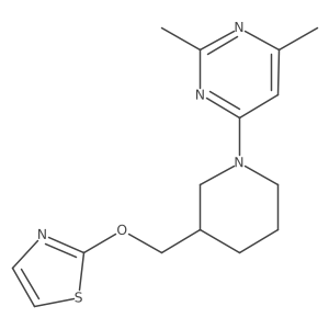 2,4-Dimethyl-6-{3-[(1,3-thiazol-2-yloxy)methyl]piperidin-1-yl}pyrimidine结构式